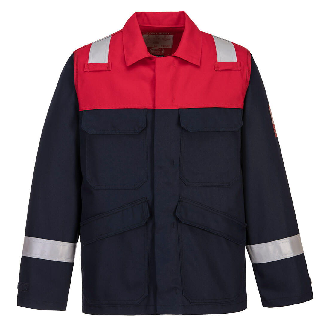 Portwest Bizflame Work Two Tone FR Jacket in Marine – Vorderansicht