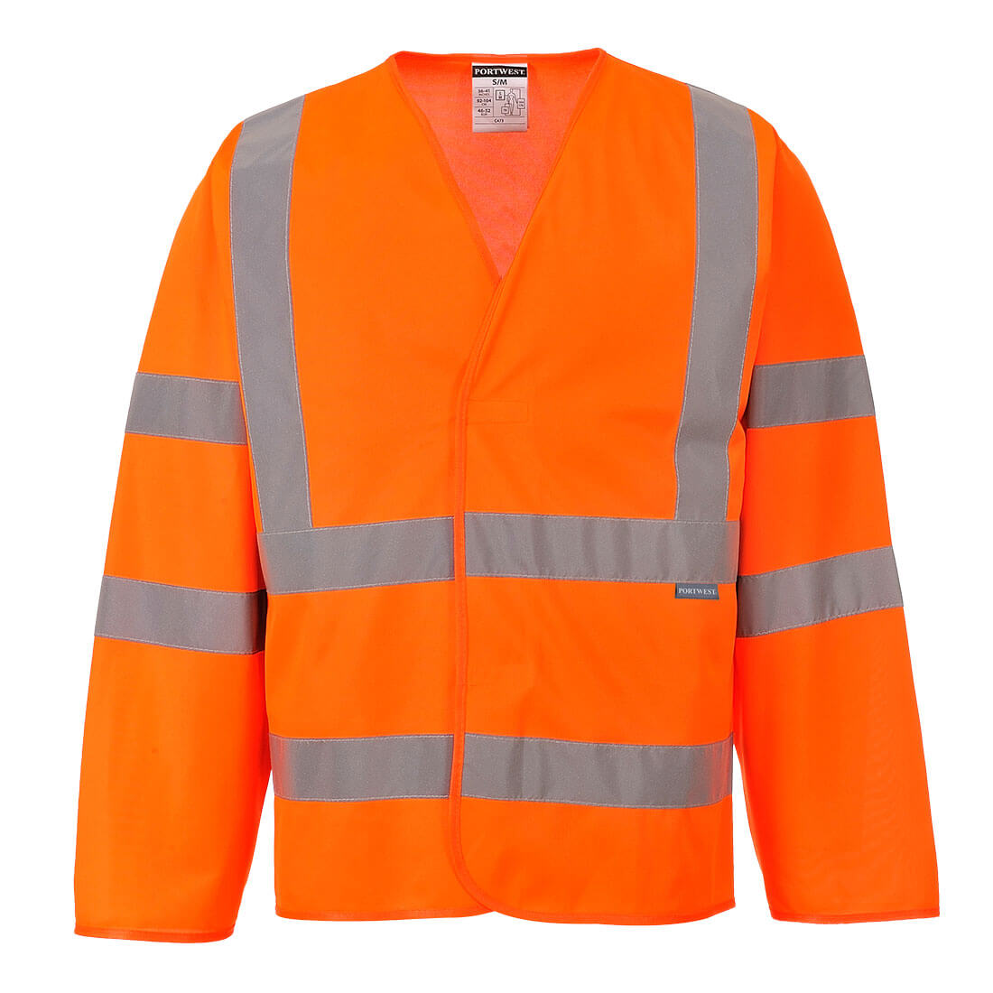 Portwest Hi-Vis Band and Brace Jacket L/S in Orange – Vorderansicht