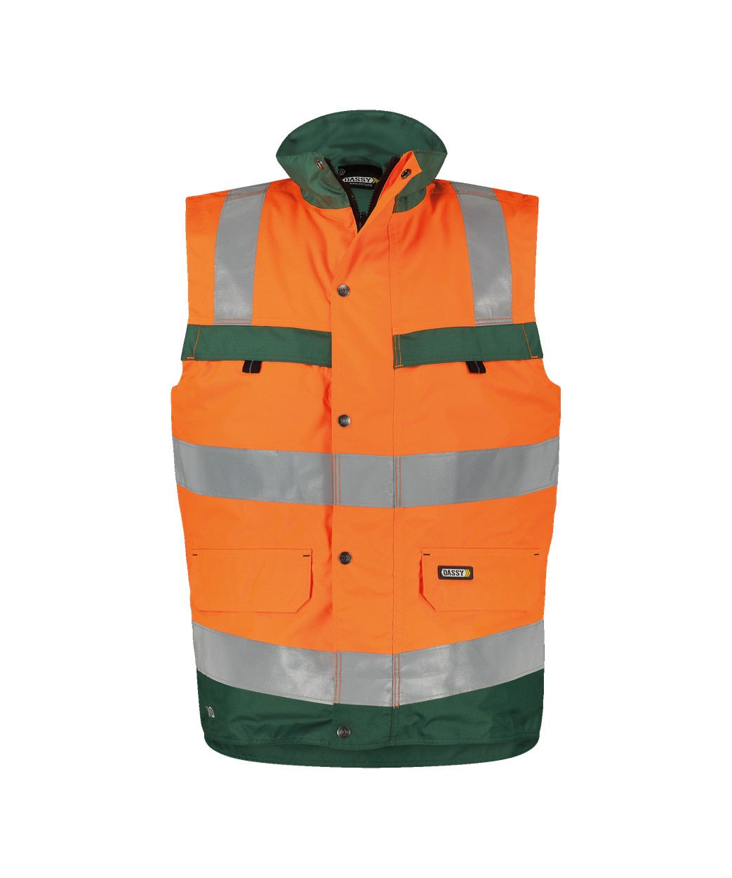 DASSY® Bilbao in Neonorange/Flaschengrün – Vorderansicht