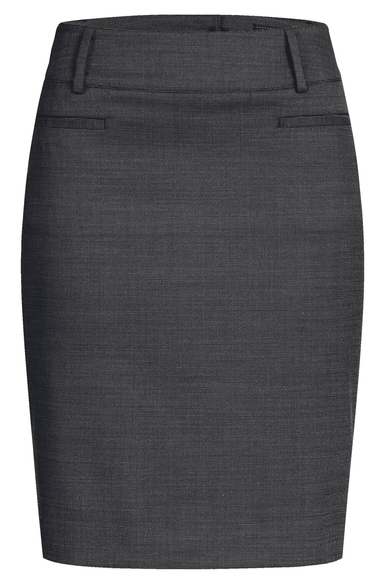 Greiff Damen-Stiftrock RF Modern 37.5 in Pinpoint Schwarz – Vorderansicht