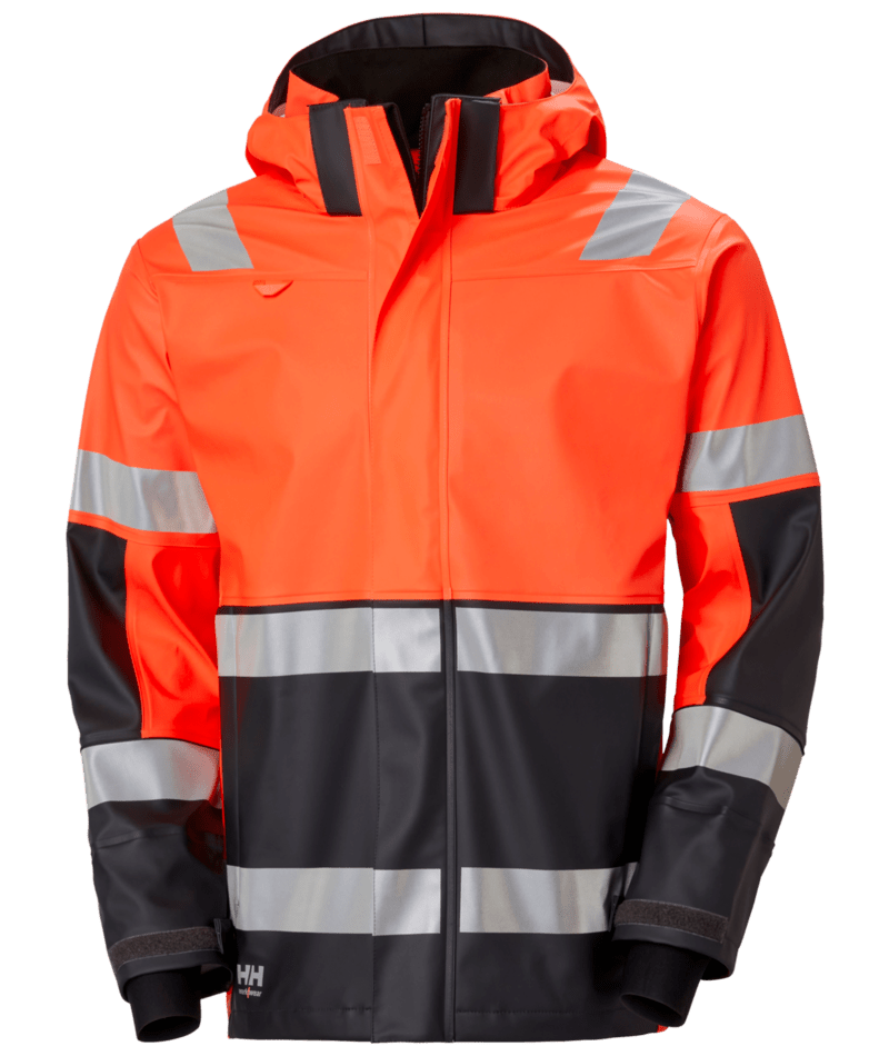 Helly Hansen Workwear ALNA 2.0 RAIN JACKET in Orange/Anthrazit – Vorderansicht