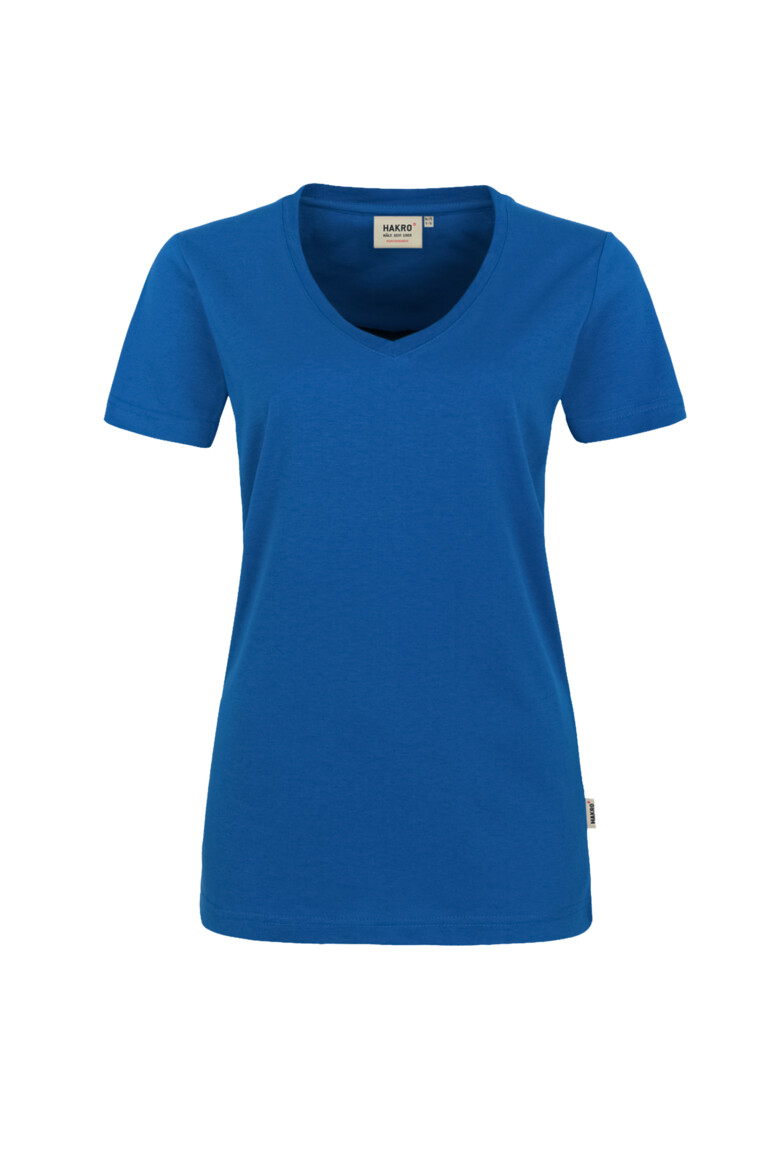 HAKRO 181 Damen V-Shirt MIKRALINAR® in Royalblau – Vorderansicht