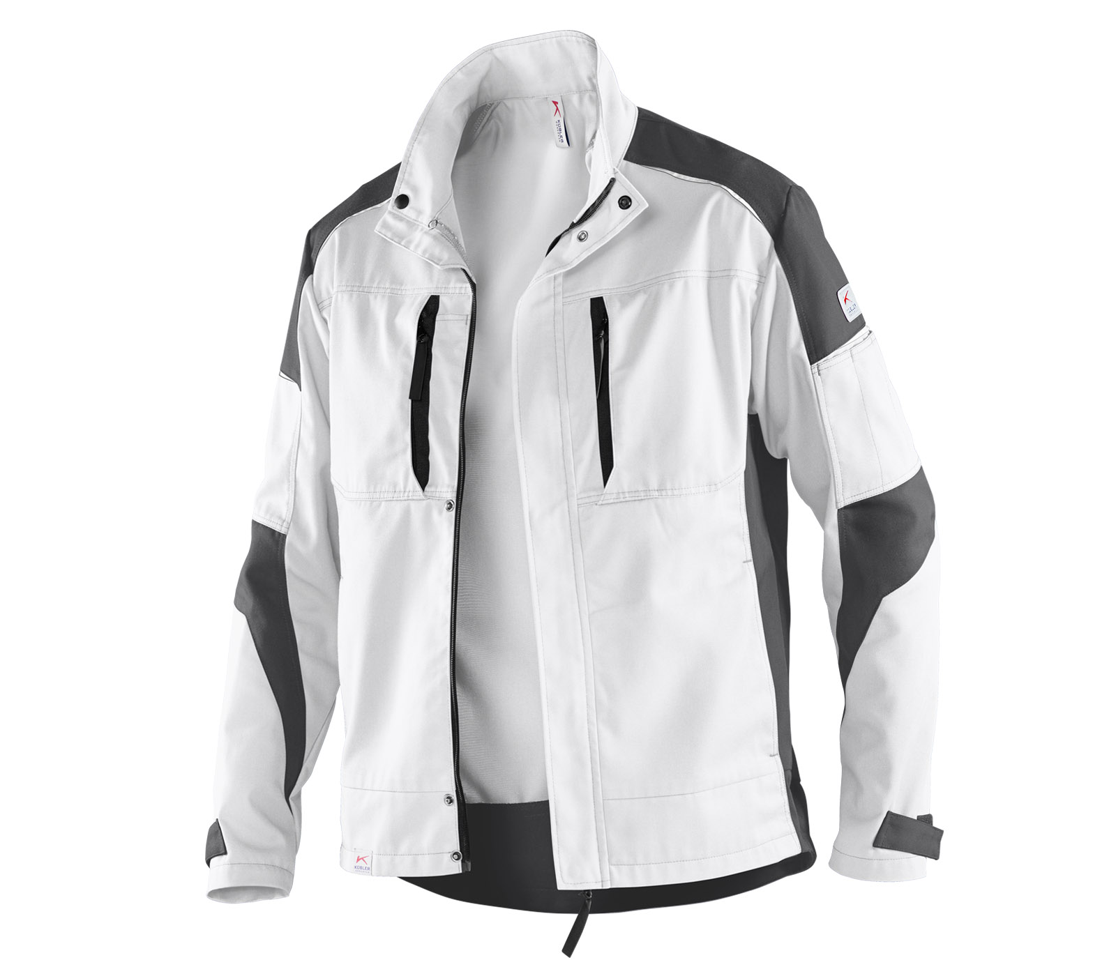 KÜBLER ACTIVIQ Jacke in Weiß/Anthrazit – Vorderansicht