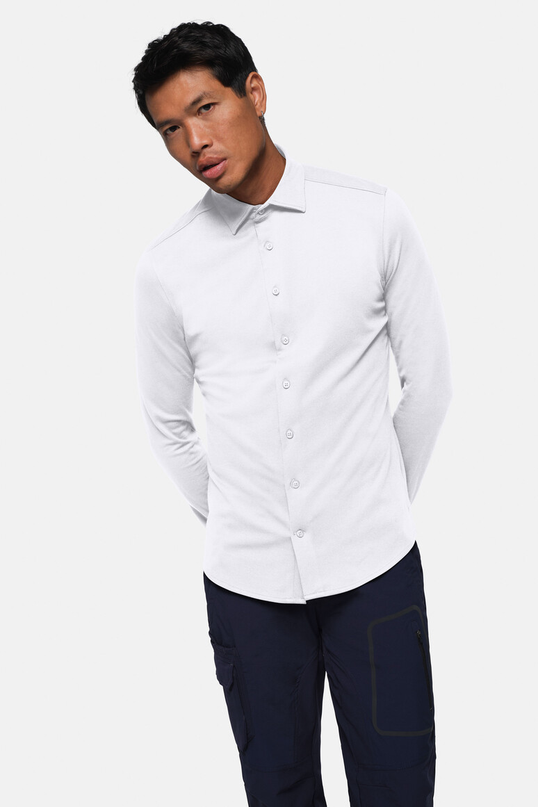 HAKRO 137 COTTON TEC® Hemd in Weiß – Modellansicht