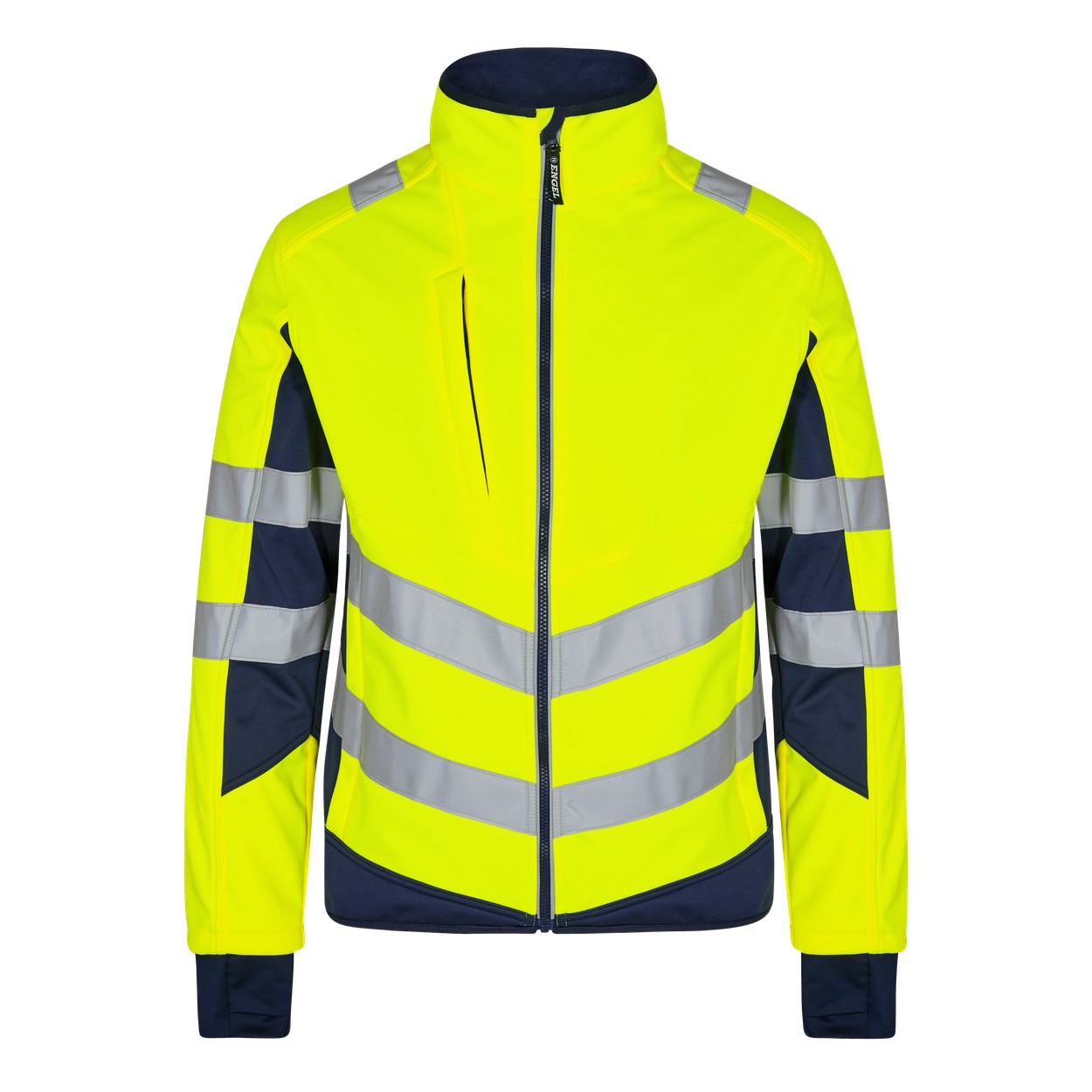 ENGEL Safety 1158-237 Softshelljacke in Gelb/Blue Ink – Vorderansicht