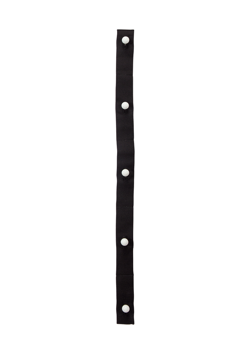 Karlowsky Knopfleiste 5-Loch, 12 cm Abstand, 2 Stück / Pack in Schwarz – Vorderansicht