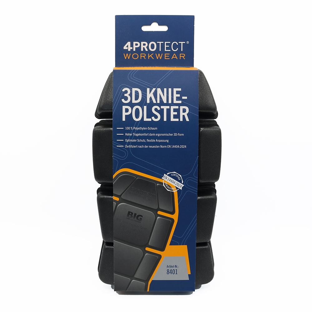 4PROTECT® 4PROTECT 3D Kniepolster in Schwarz – Vorderansicht