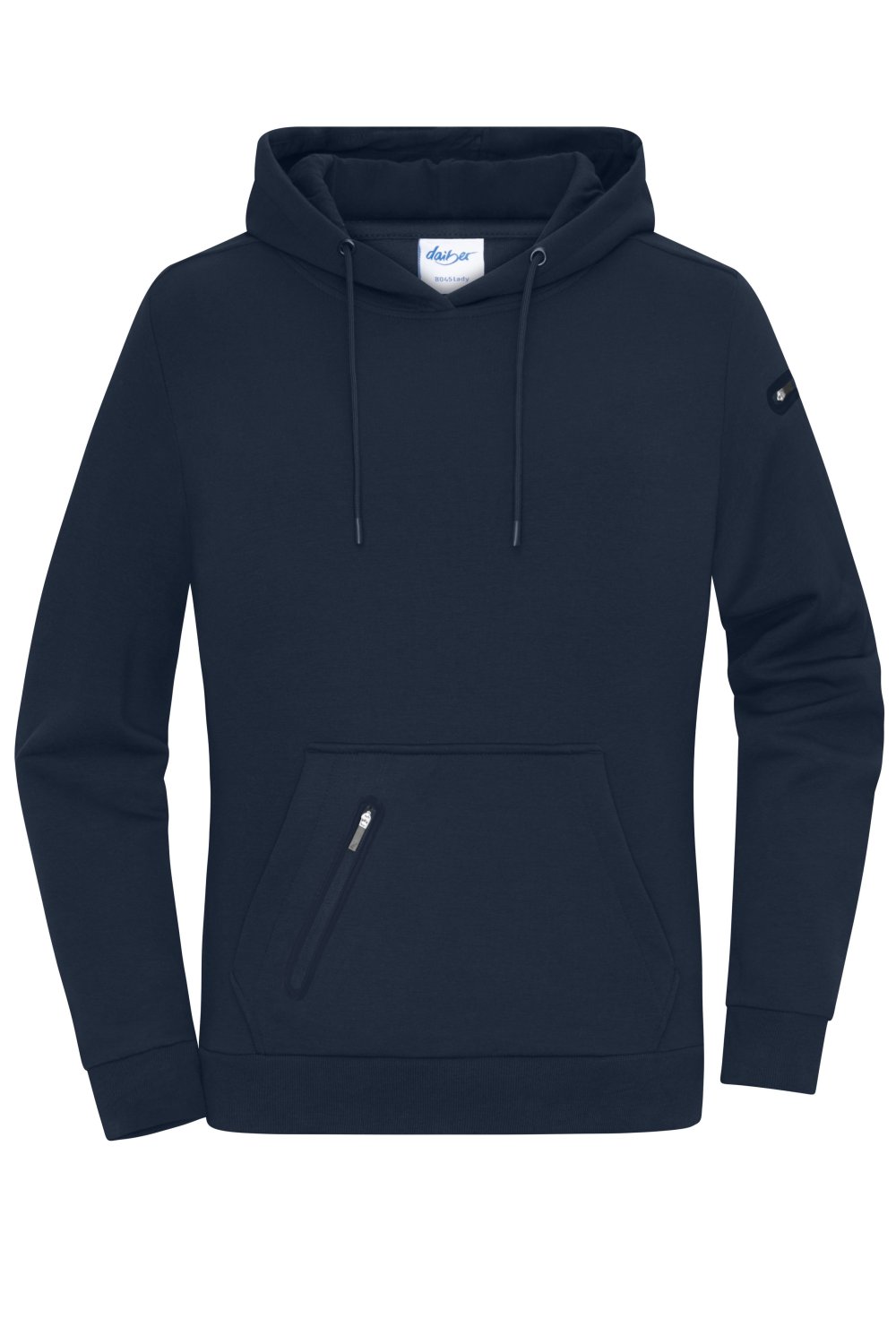 Daiber Ladies' Hoody Interlock OCS Blended & RCS in Navy – Vorderansicht