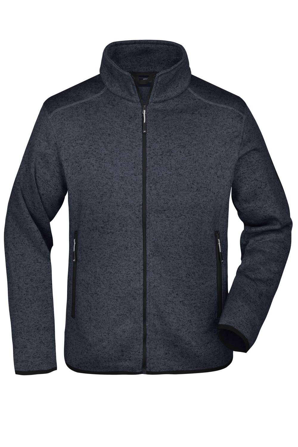 Daiber Men's Knitted Fleece Jacket in Dark-Grey-Melange/Silver – Vorderansicht
