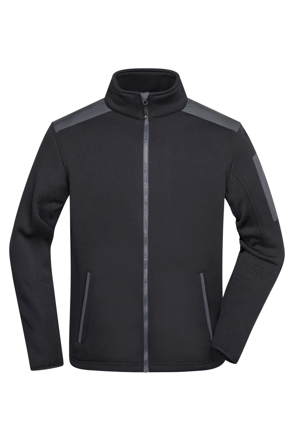 Daiber Men's Knitted Fleece Jacket in Black/Carbon – Vorderansicht