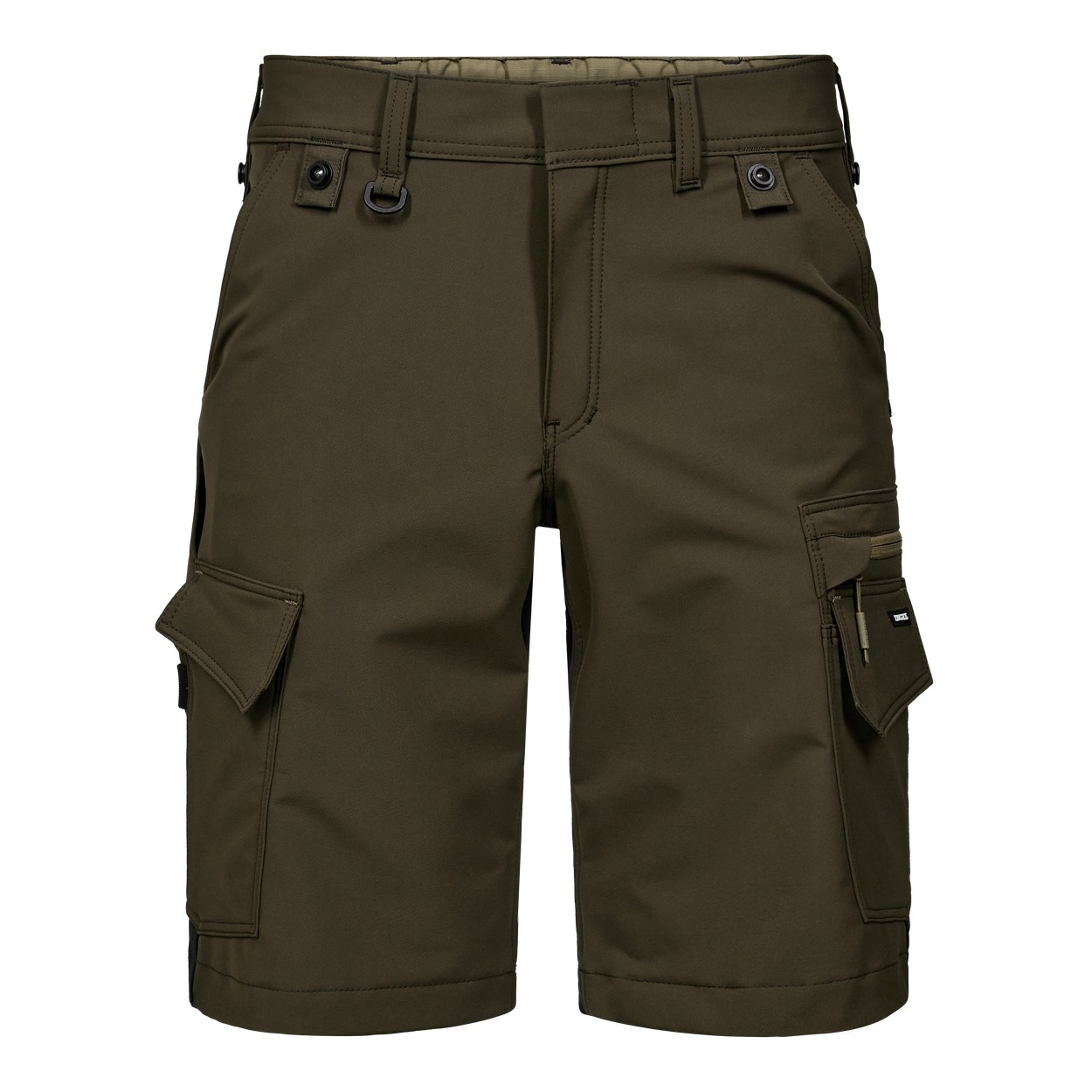 ENGEL Entire 6337-234 Arbeitsshorts mit 4-Wege-Stretch in Forest Green/Schwarz – Vorderansicht