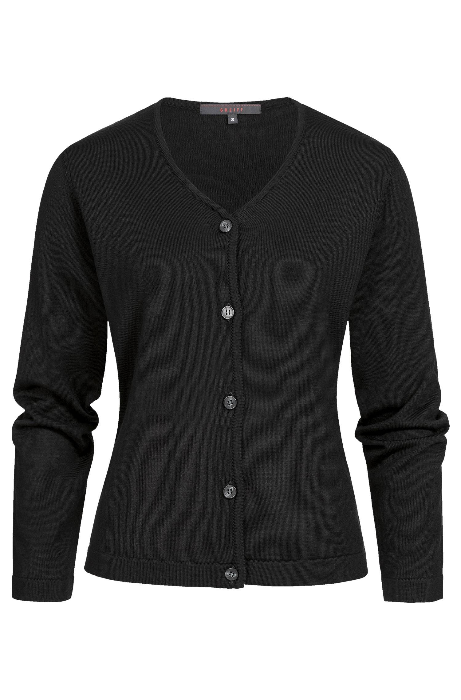 Greiff Damen-Strickjacke RF in Schwarz – Vorderansicht