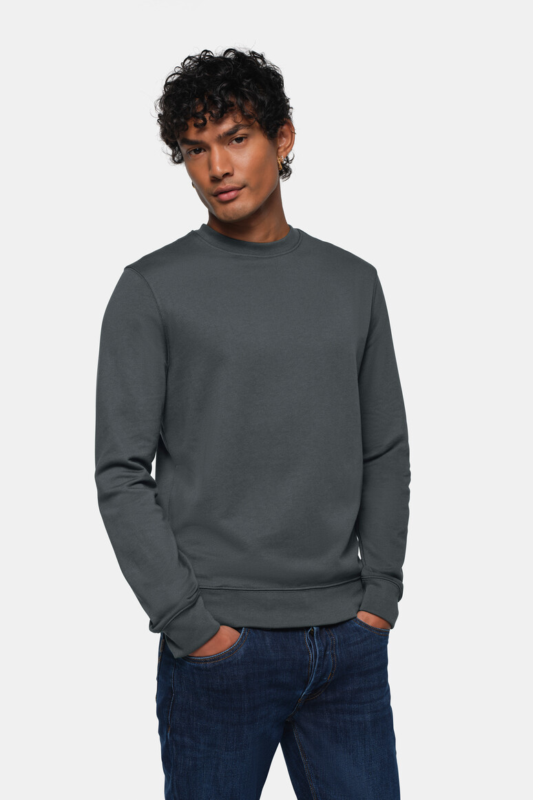 HAKRO 550 Sweatshirt MIKRALINAR® ECO in Anthrazit – Modellansicht
