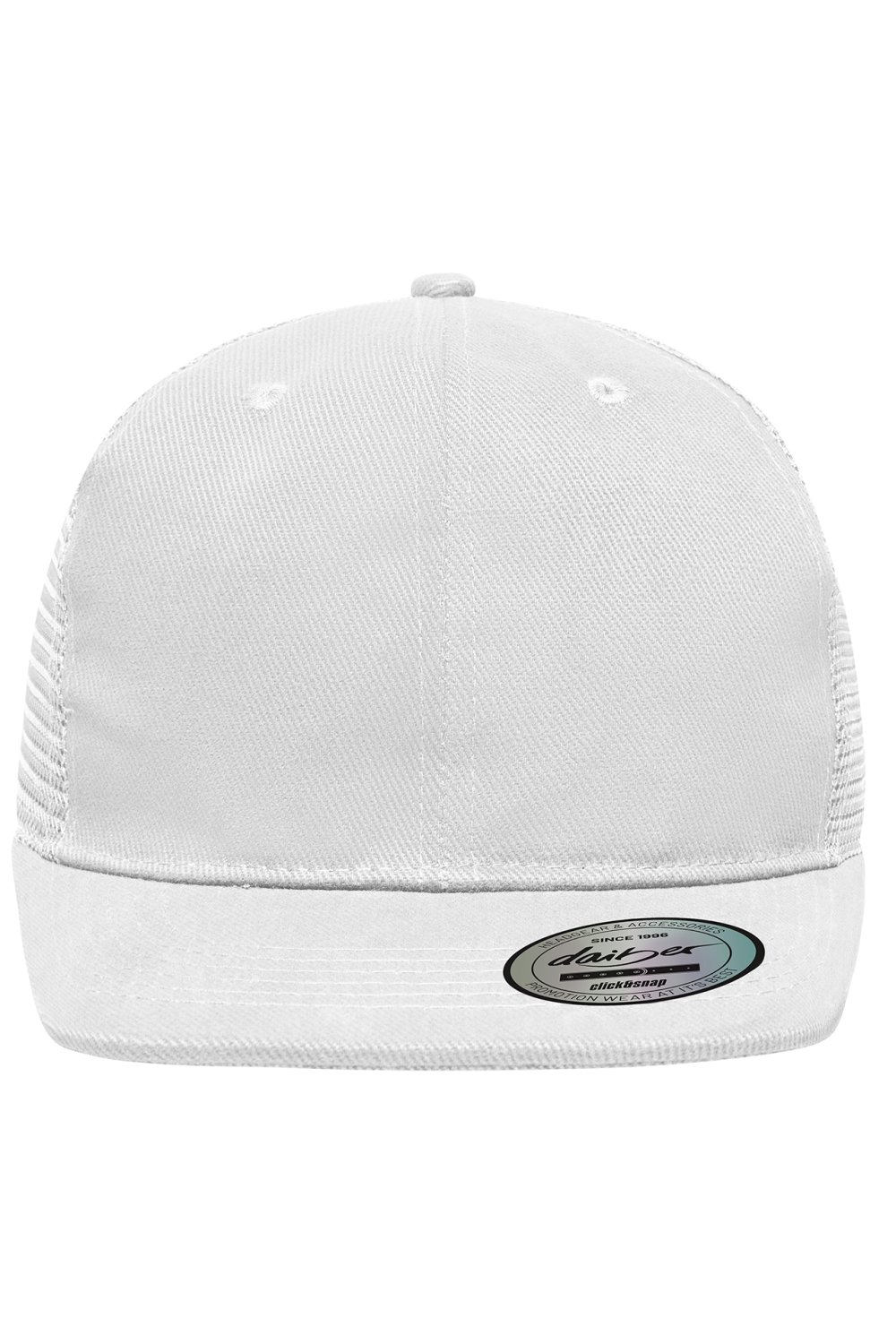 Daiber 6 Panel Flat Peak Cap in White – Vorderansicht