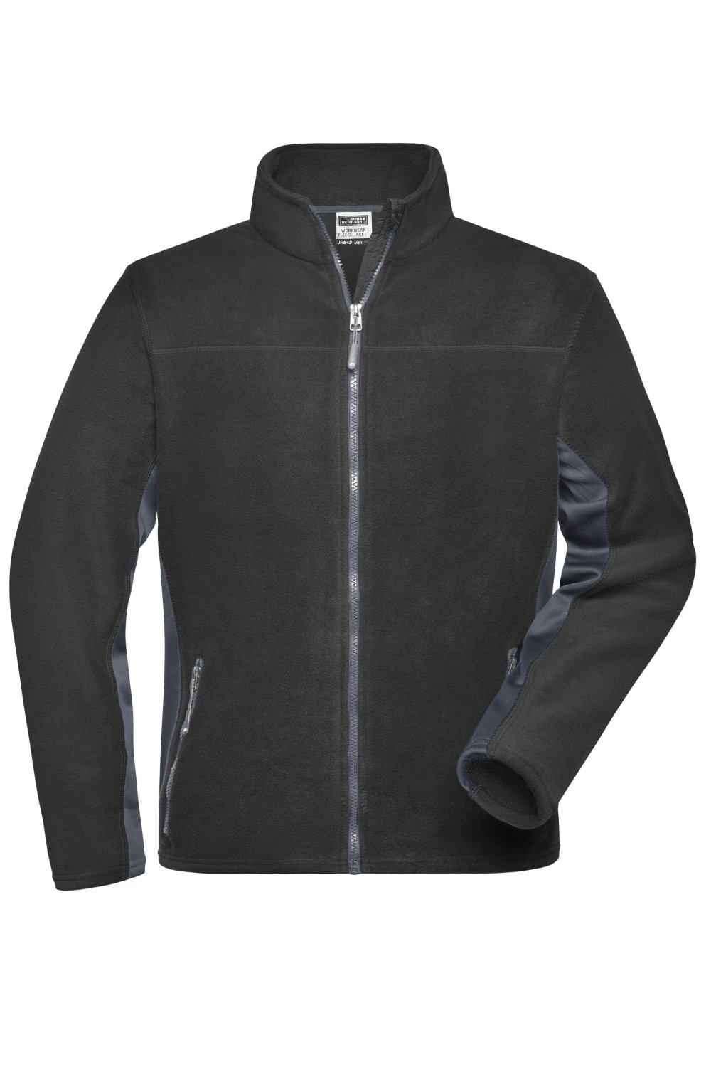 Daiber Men's Workwear Fleece Jacket - STRONG - in Black/Carbon – Vorderansicht