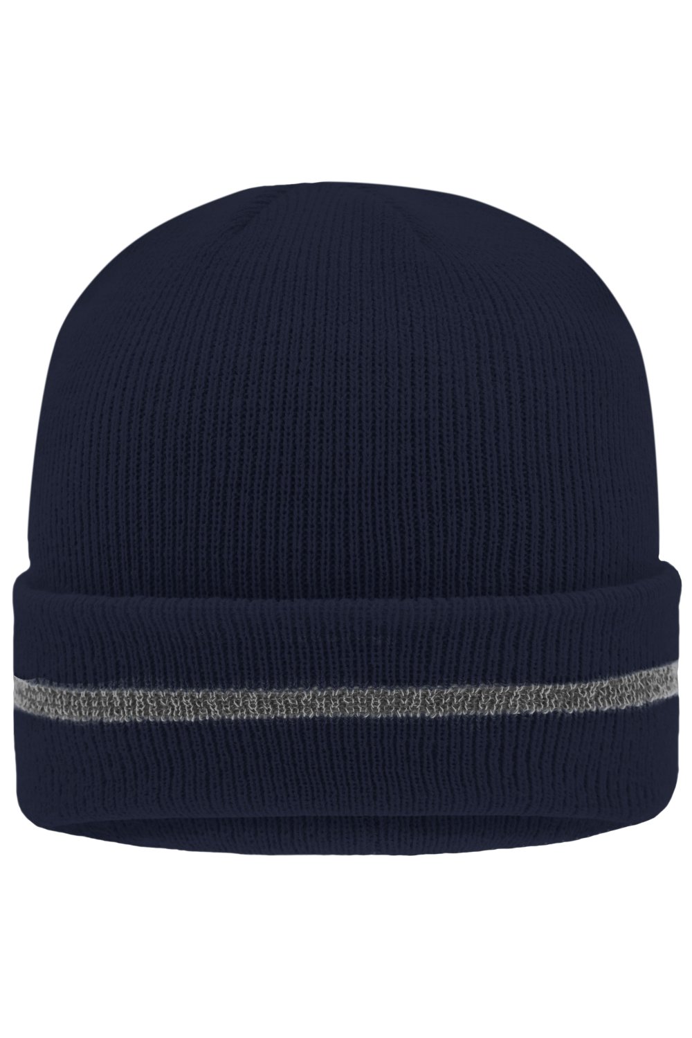 Daiber Reflective Beanie in Navy/Silver – Vorderansicht