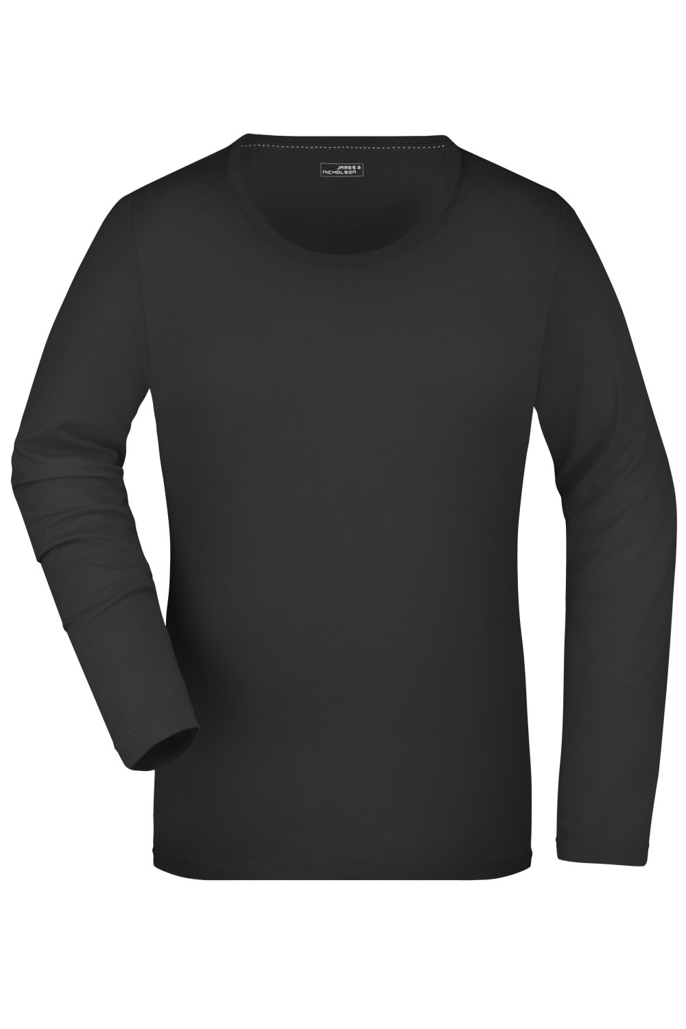 Daiber Ladies' Stretch Shirt Long-Sleeved in Black – Vorderansicht