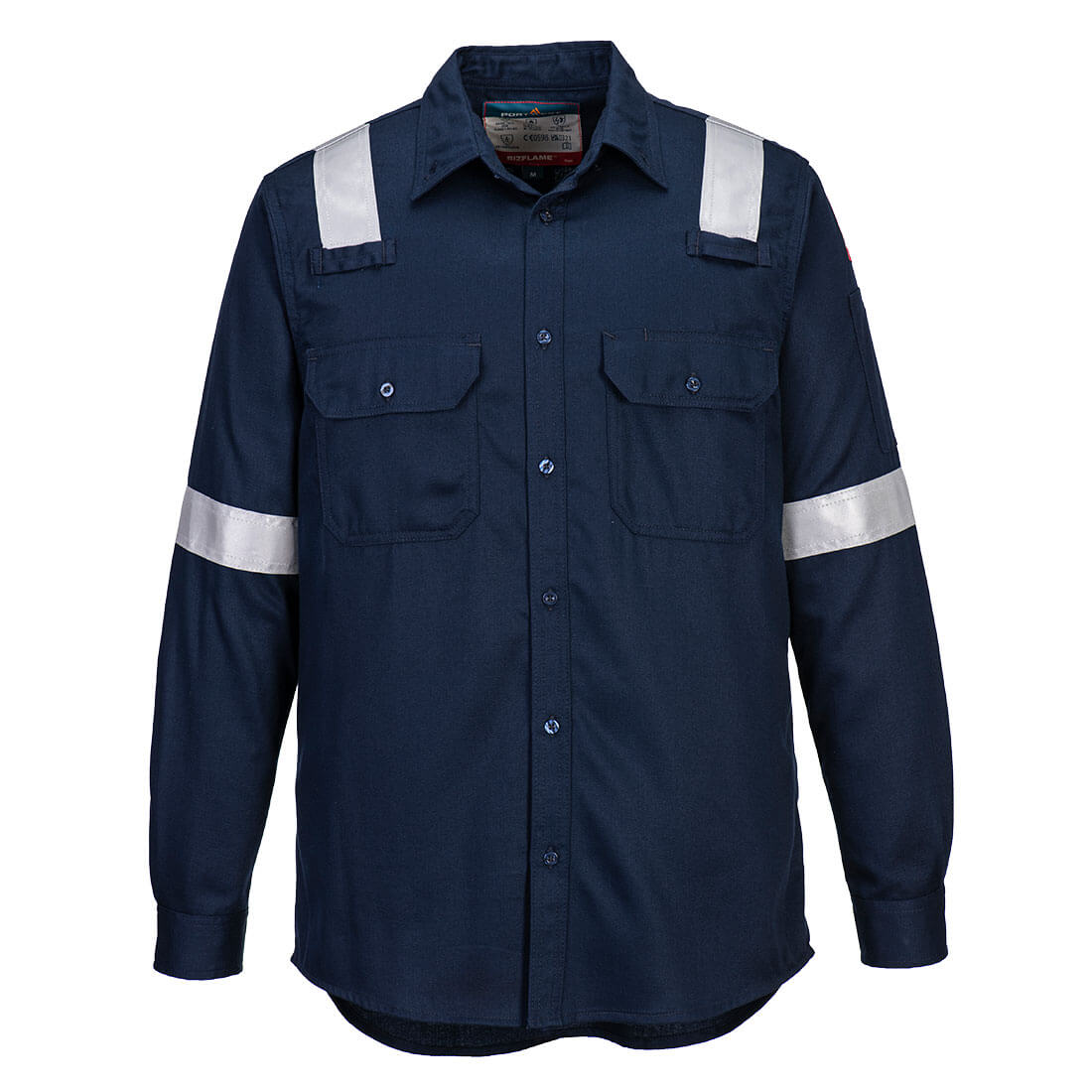 Portwest Bizflame Work Lightweight FR Shirt in Marine – Vorderansicht