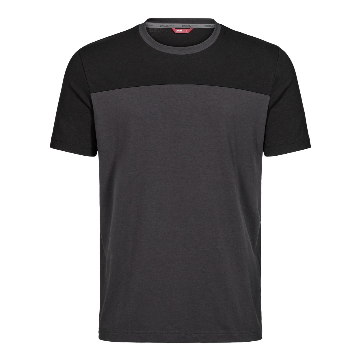 ENGEL Entire 9329-243 T-Shirt in Anthrazitgrau/Schwarz – Vorderansicht