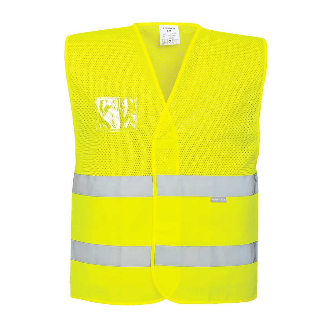 Portwest Hi-Vis Half Mesh Two Band Vest in Gelb – Vorderansicht