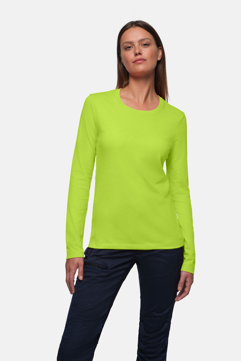 HAKRO 179 Damen Longsleeve MIKRALINAR® in Kiwi – Modellansicht