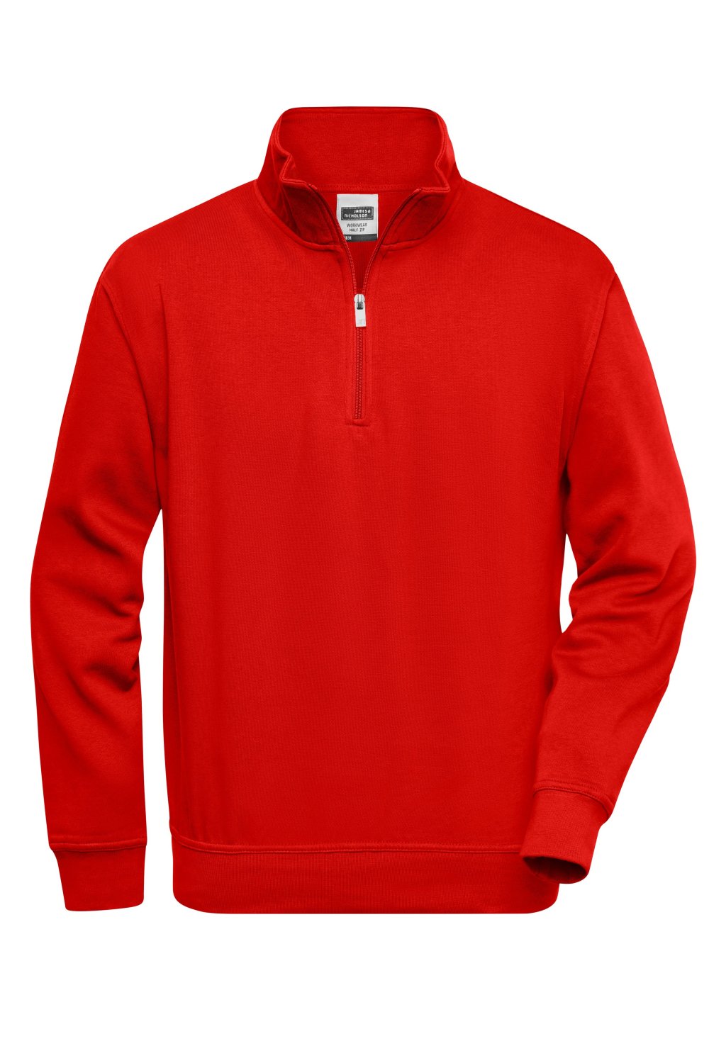 Daiber Workwear Half-Zip Sweat in Red – Vorderansicht