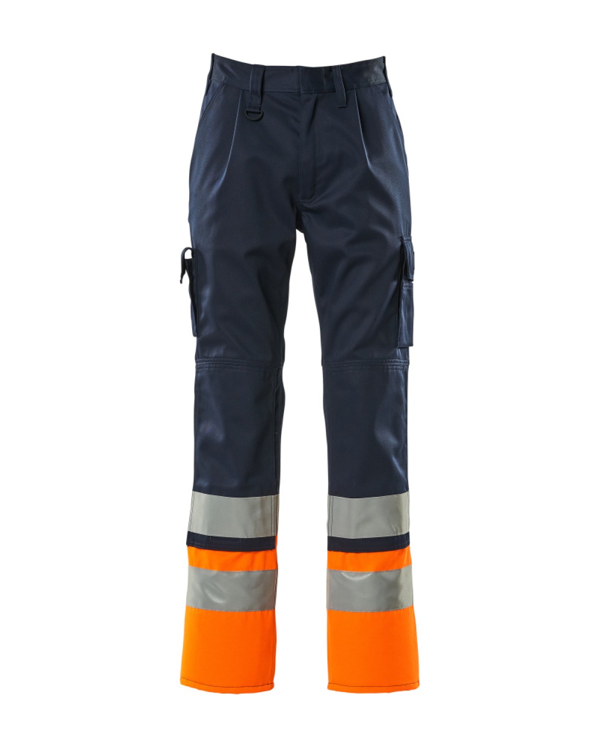 MASCOT Patos Hose mit Knietaschen in Marine/Hi-Vis Orange – Vorderansicht