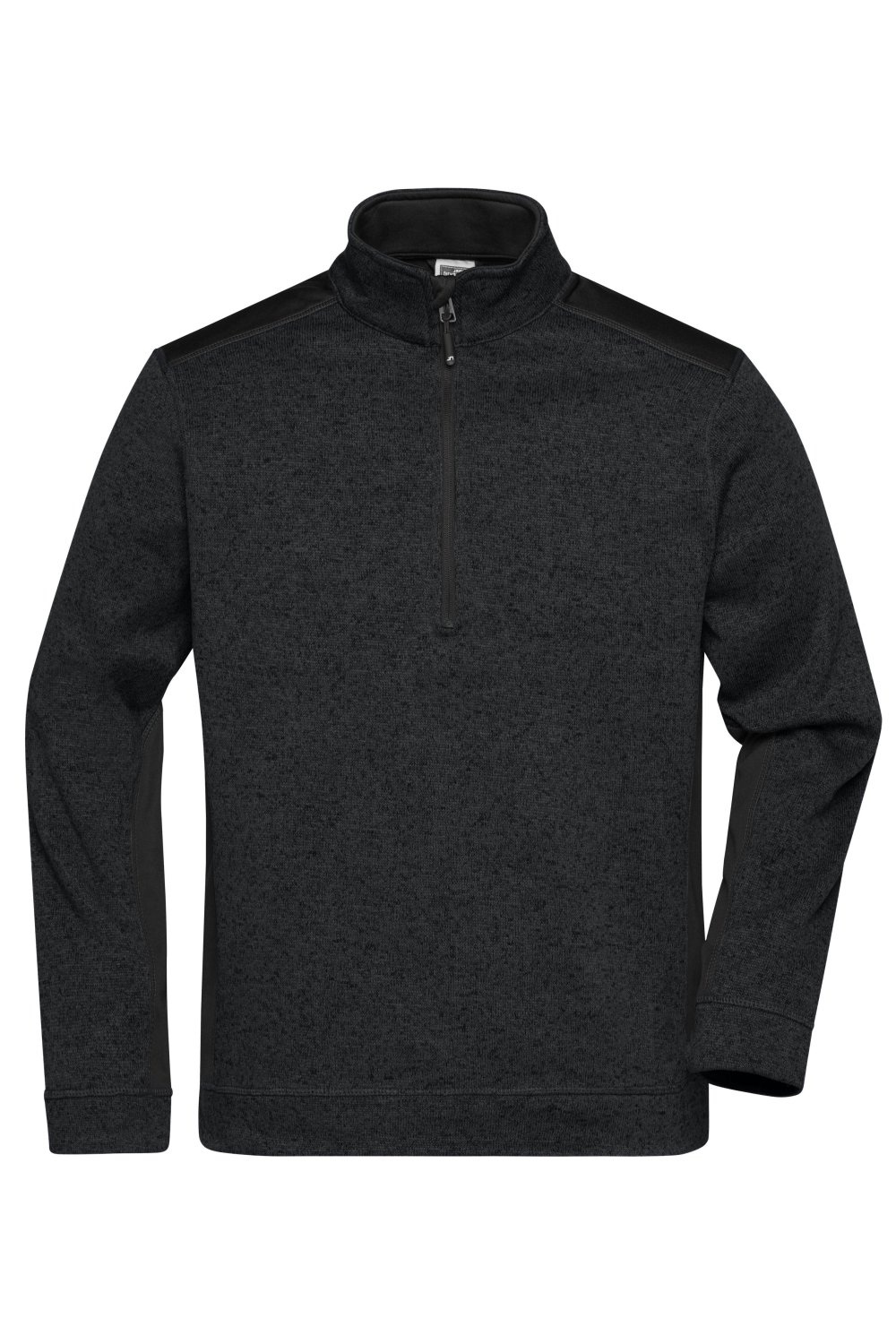 Daiber Men's Knitted Workwear Fleece Half-Zip - STRONG - in Black/Black – Vorderansicht