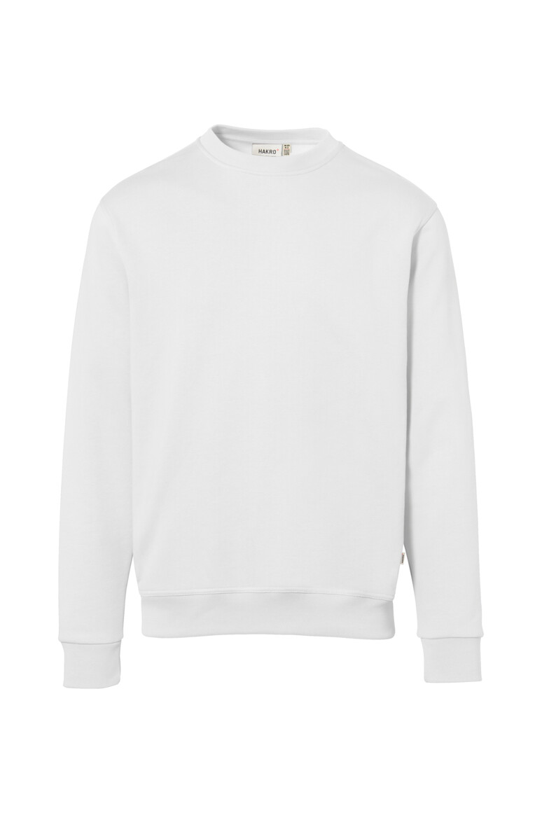 HAKRO 570 Sweatshirt Bio-Baumwolle in Weiß – Vorderansicht