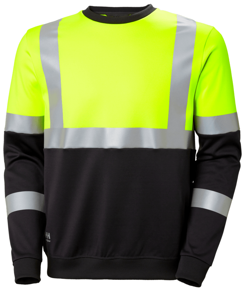 Helly Hansen Workwear ADDVIS SWEATSHIRT CL 1 in Gelb/Anthrazit – Vorderansicht