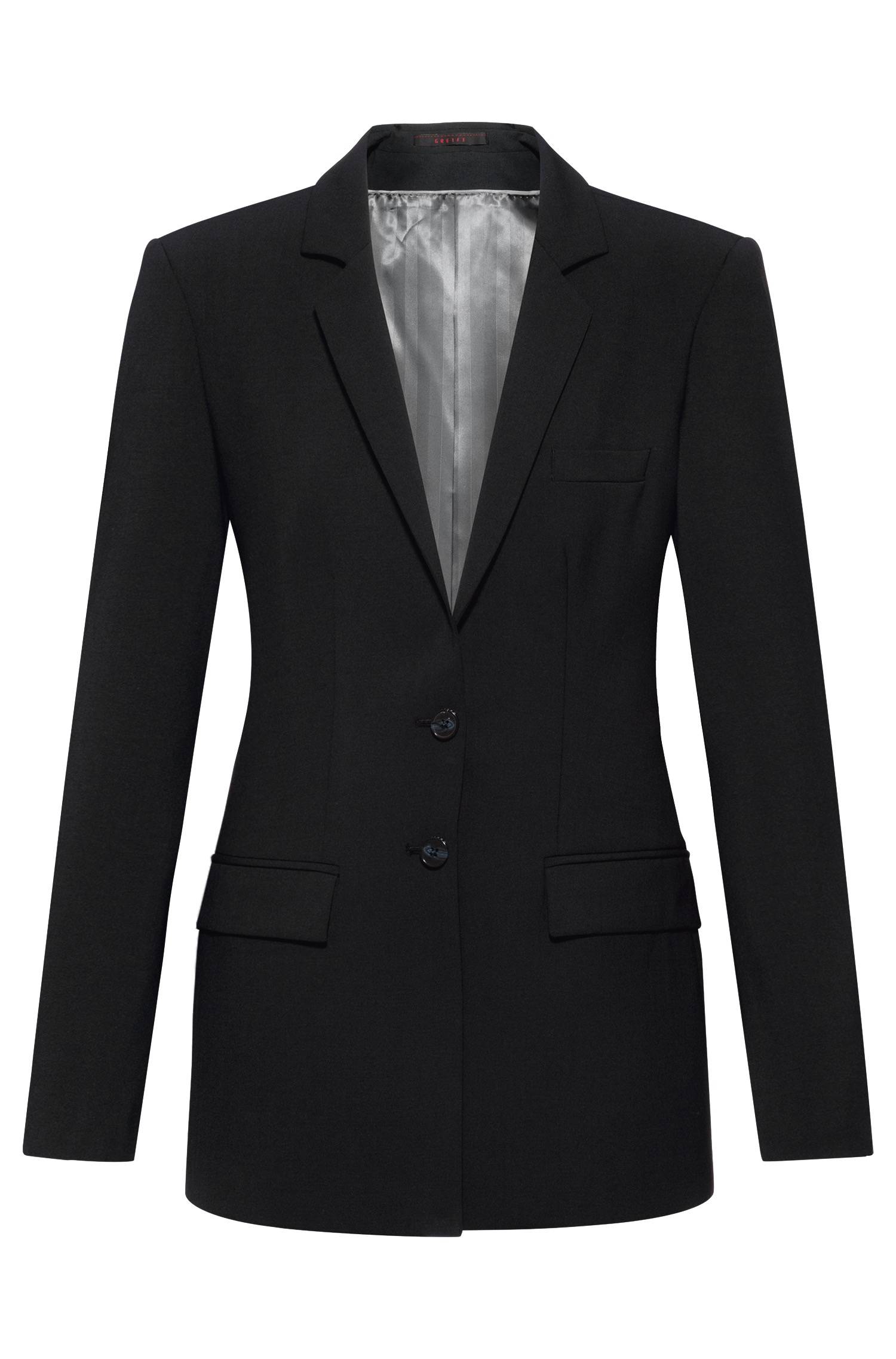 Greiff Damen-Langblazer RF Premium in Schwarz – Vorderansicht