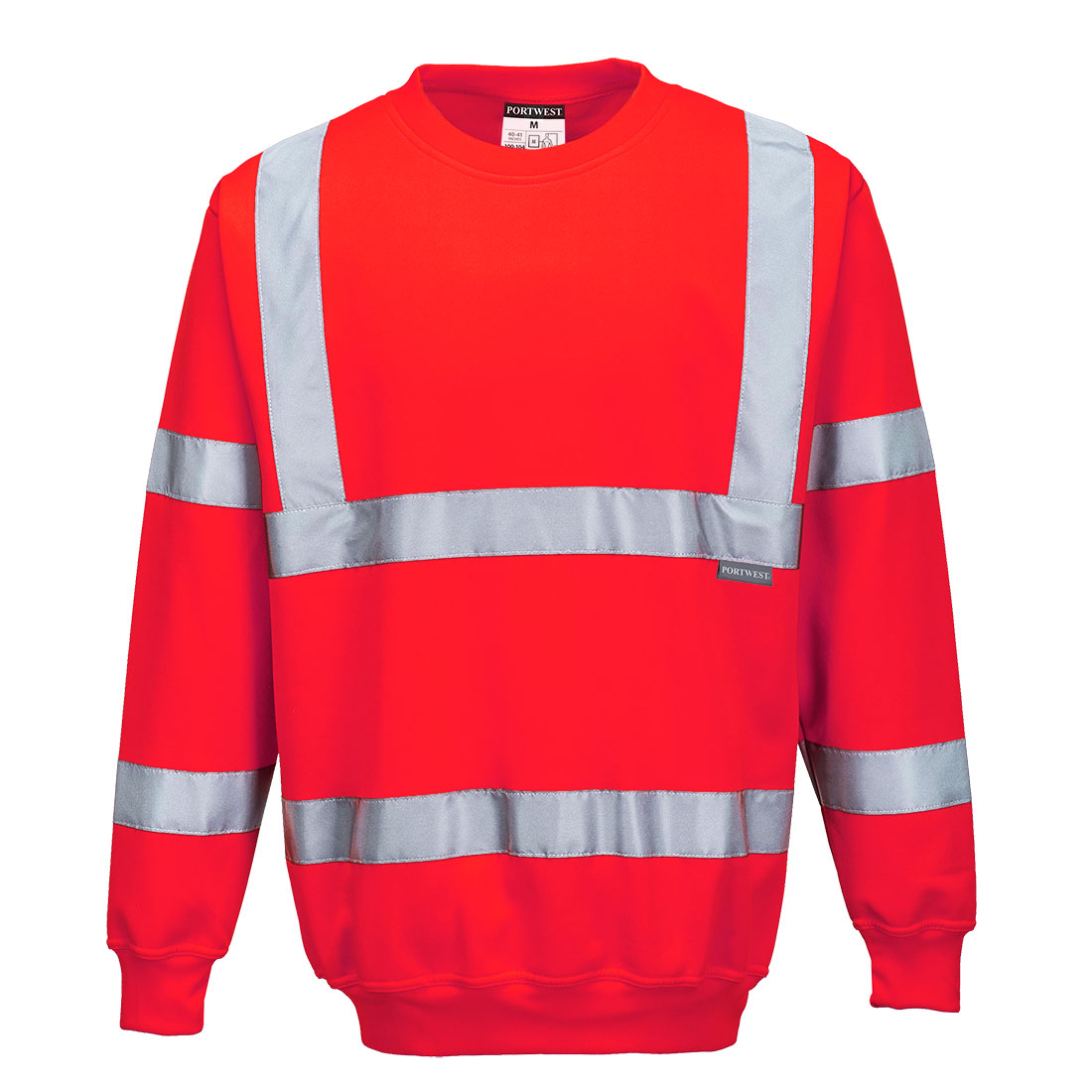 Portwest Hi-Vis Sweatshirt in Rot – Vorderansicht
