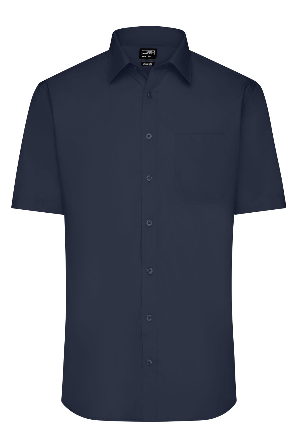 Daiber Men's Shirt Short-Sleeved Poplin in Navy – Vorderansicht
