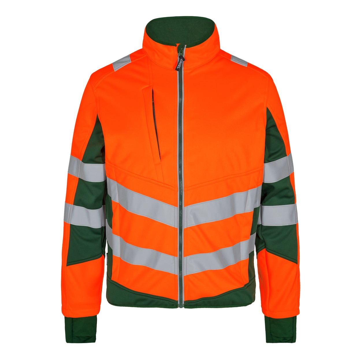 ENGEL Safety 1158-237 Softshelljacke in Orange/Grün – Vorderansicht