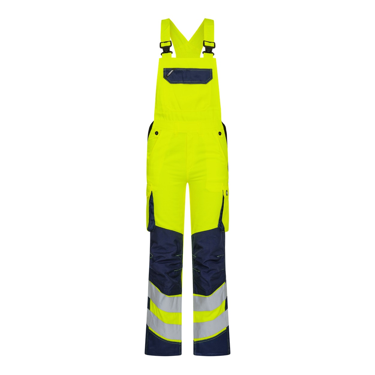ENGEL Safety 3543-319 Light Damen Latzhose in Gelb/Blue Ink – Vorderansicht