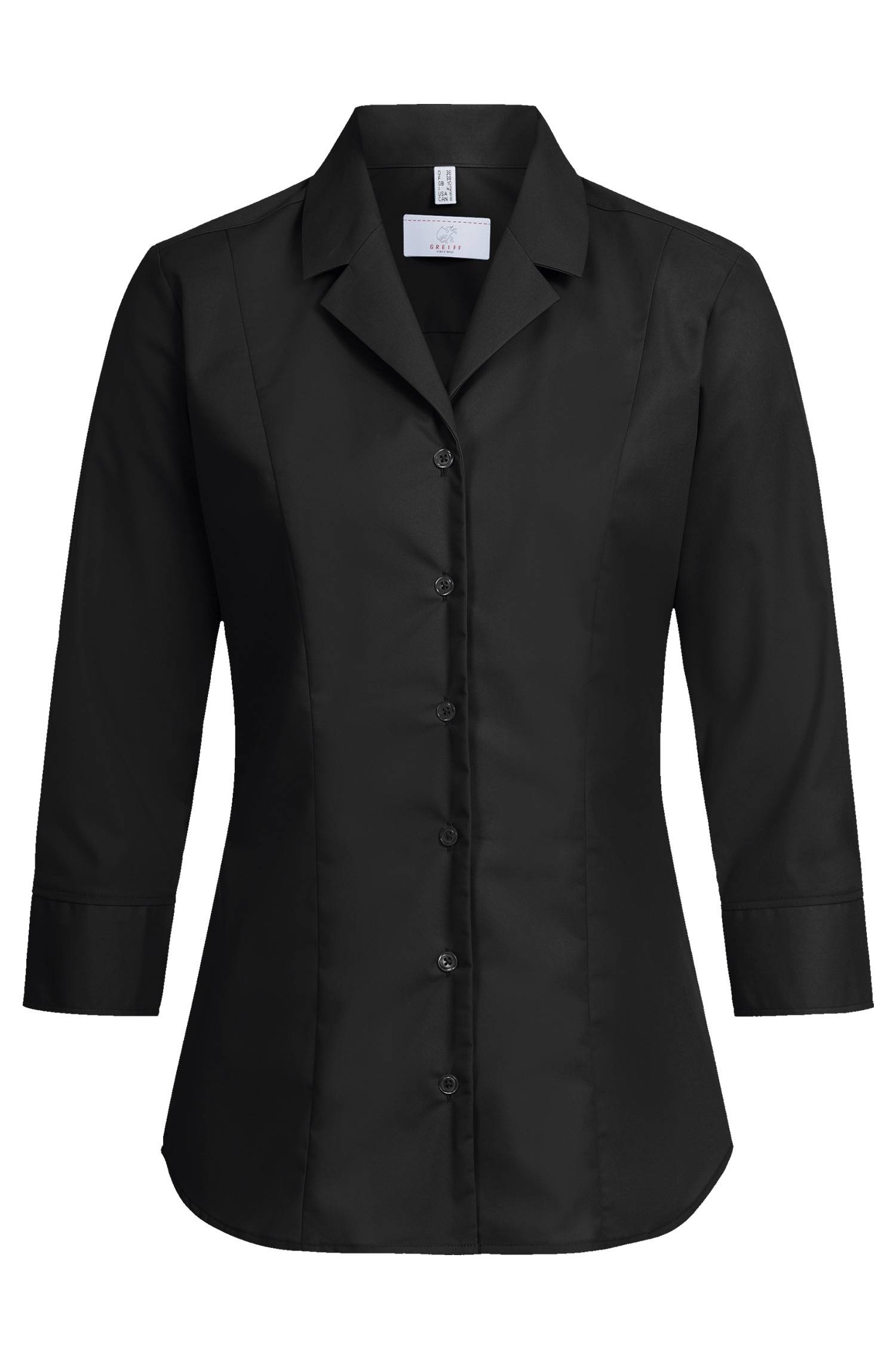 Greiff Damen-Bluse 3/4 RF Basic in Schwarz – Vorderansicht