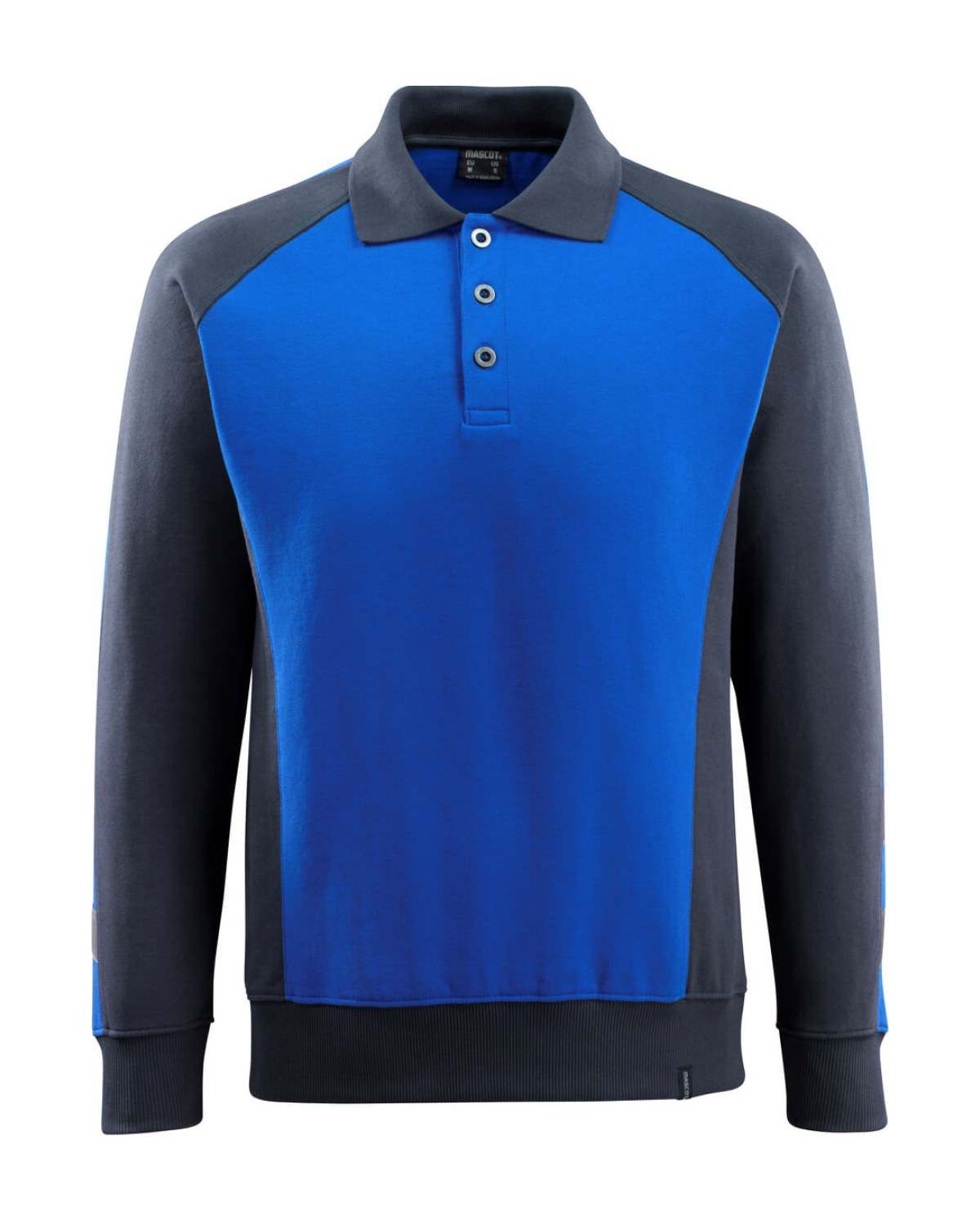 MASCOT Magdeburg Polo-Sweatshirt in Kornblau/Schwarzblau – Vorderansicht
