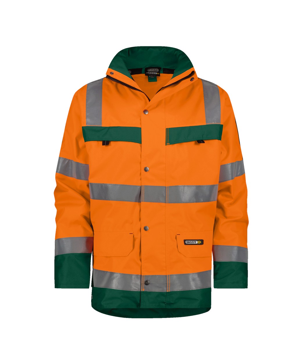 DASSY® Atlantis in Neonorange/Flaschengrün – Vorderansicht