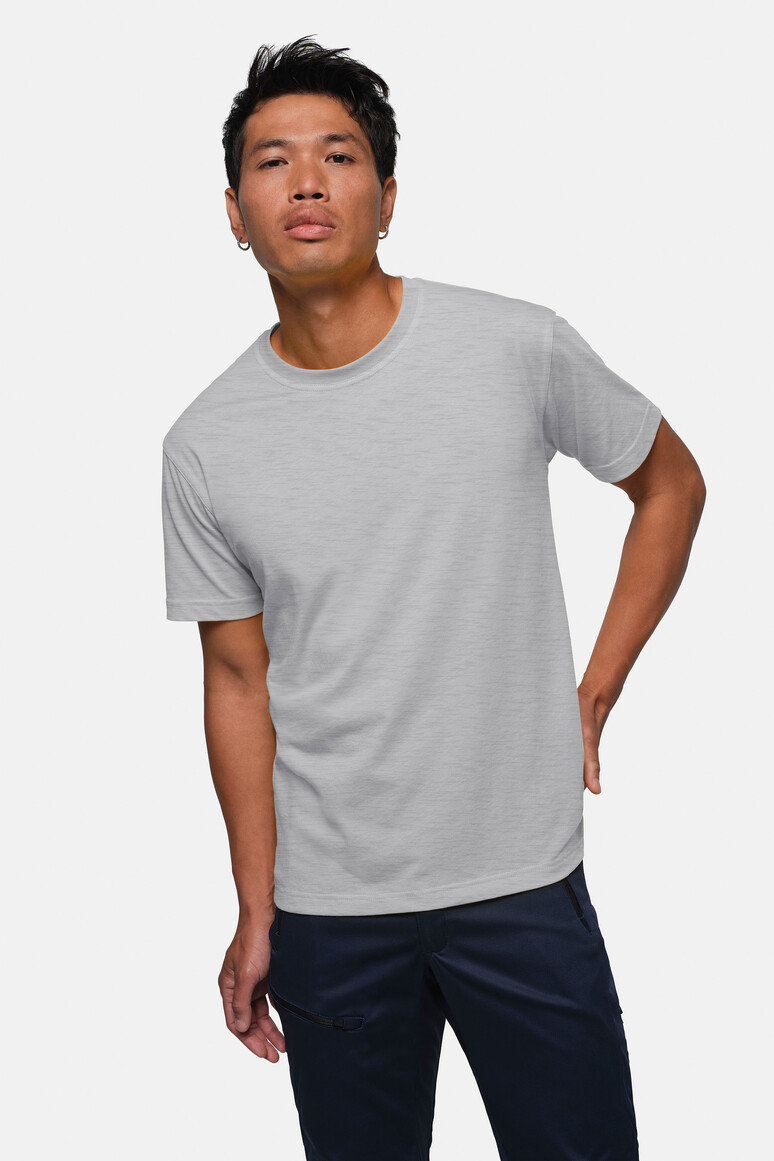 HAKRO 281 T-Shirt MIKRALINAR® in Grau Meliert – Modellansicht