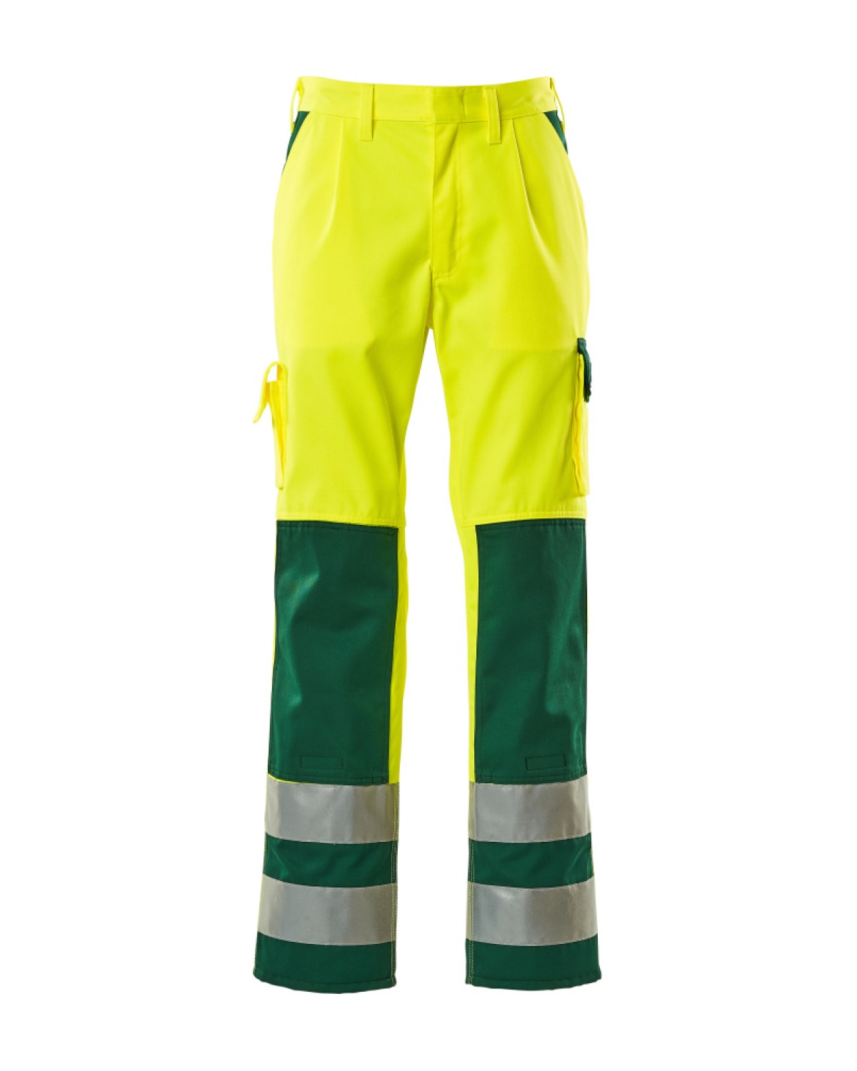 MASCOT Olinda Hose mit Knietaschen in Hi-Vis Gelb/Grün – Vorderansicht