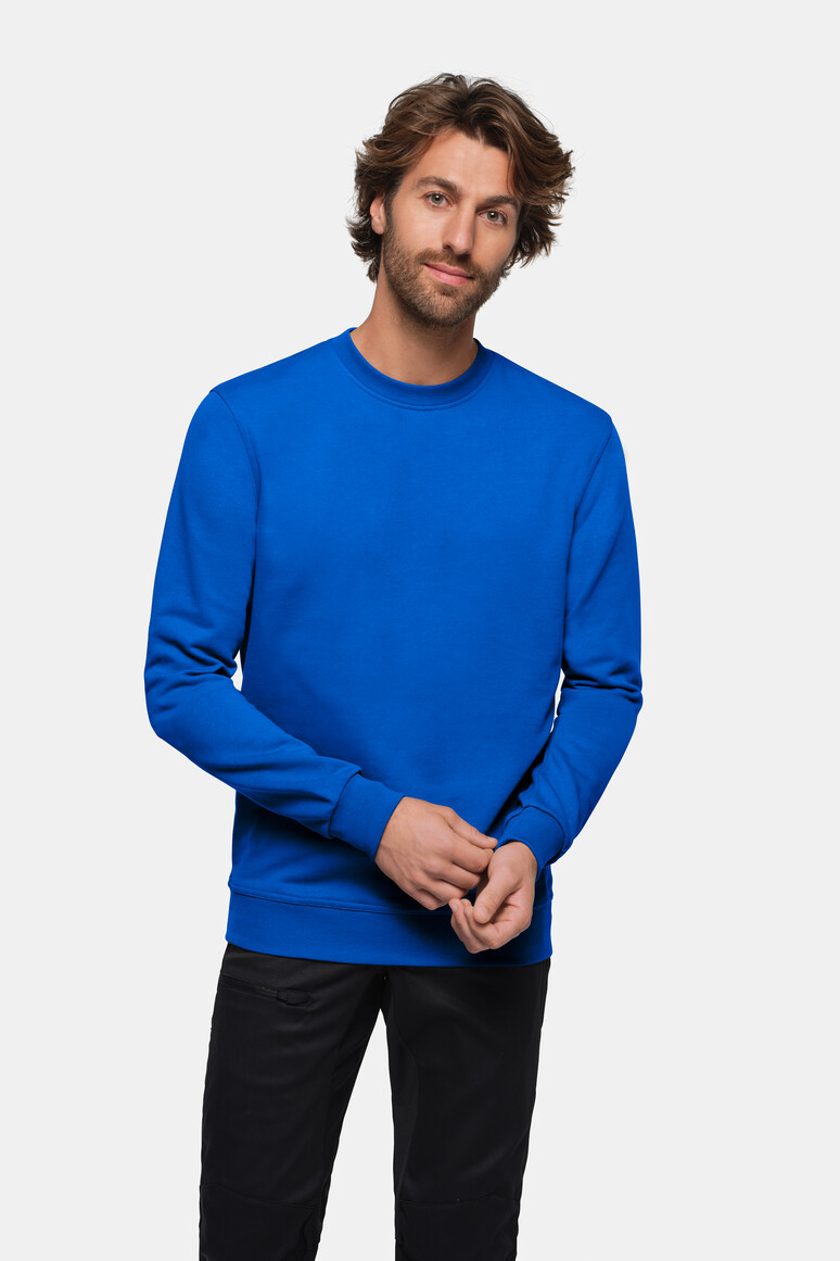 HAKRO 475 Sweatshirt MIKRALINAR® in Royalblau – Modellansicht