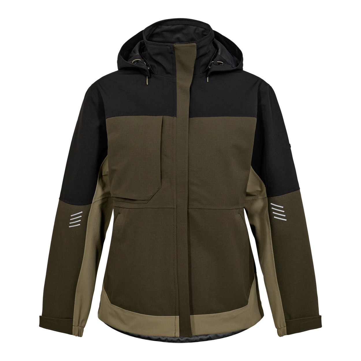 ENGEL Entire 1135-159 Damen Shelljacke in Forest Green/Schwarz – Vorderansicht