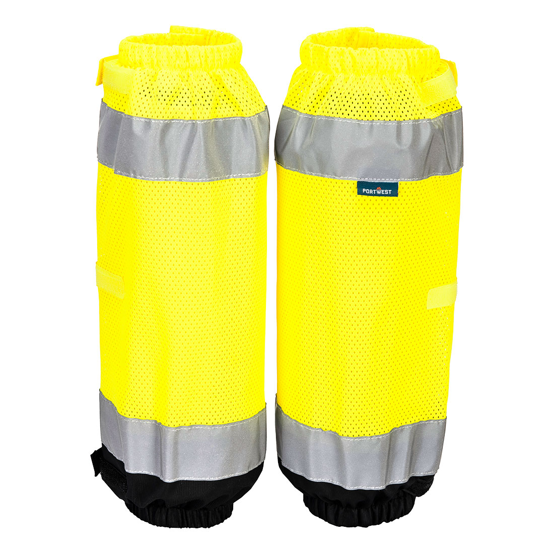 Portwest Hi-Vis Contrast Gaiters in Gelb/Schwarz – Vorderansicht