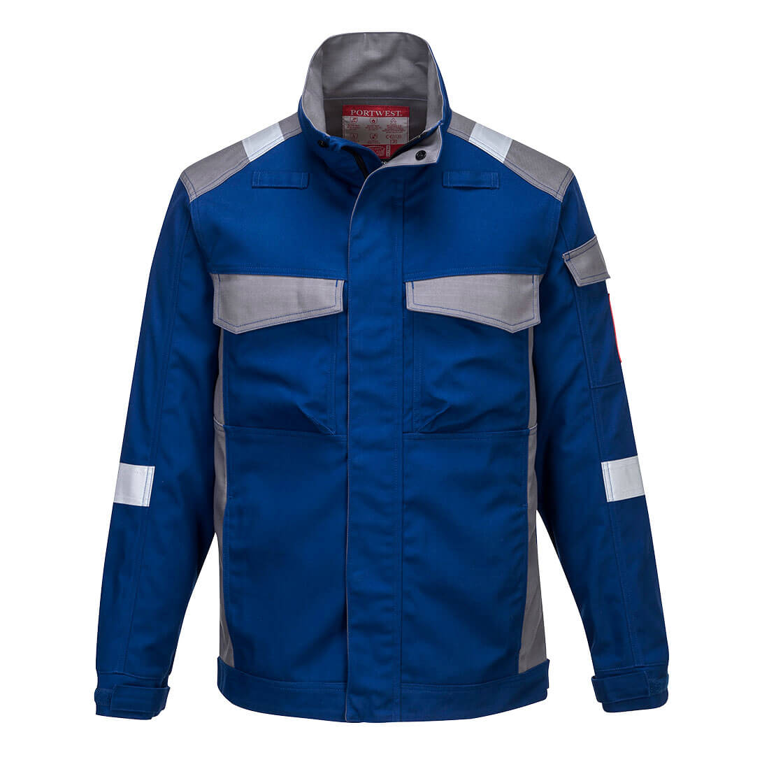 Portwest Bizflame Industry  Two Tone FR Jacket in Royalblau – Vorderansicht