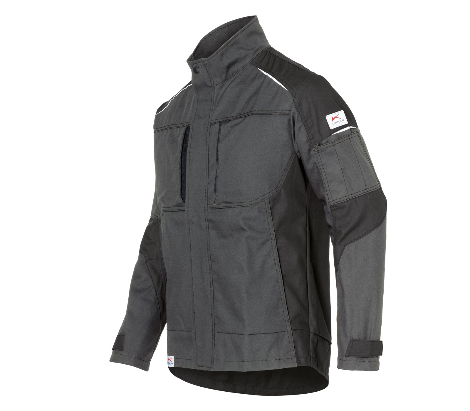 KÜBLER ACTIVIQ cotton+ Jacke in Anthrazit/Schwarz – Vorderansicht