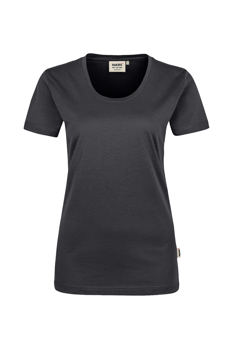 HAKRO 127 Damen T-Shirt Classic in Karbongrau – Vorderansicht