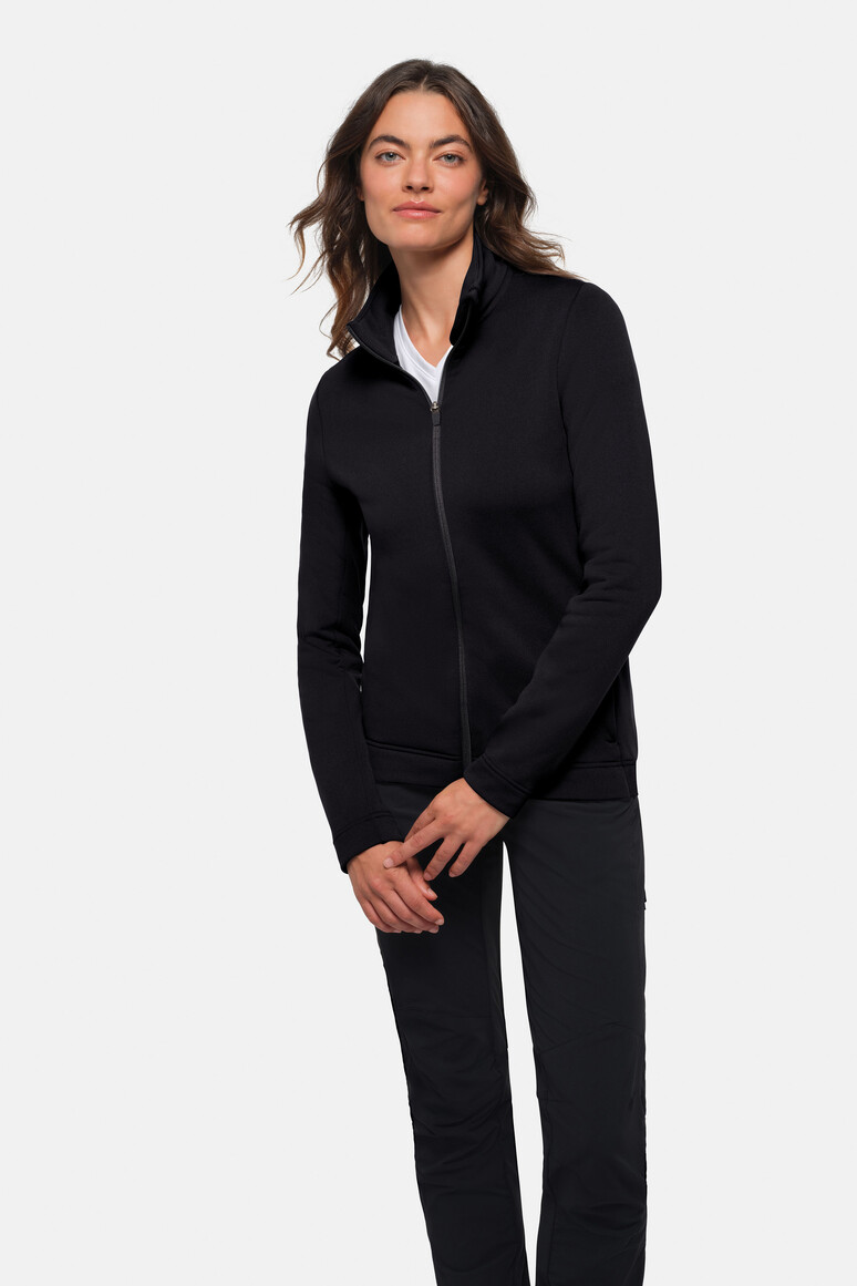 HAKRO 274 Damen Tecjacke ECO in Schwarz – Modellansicht