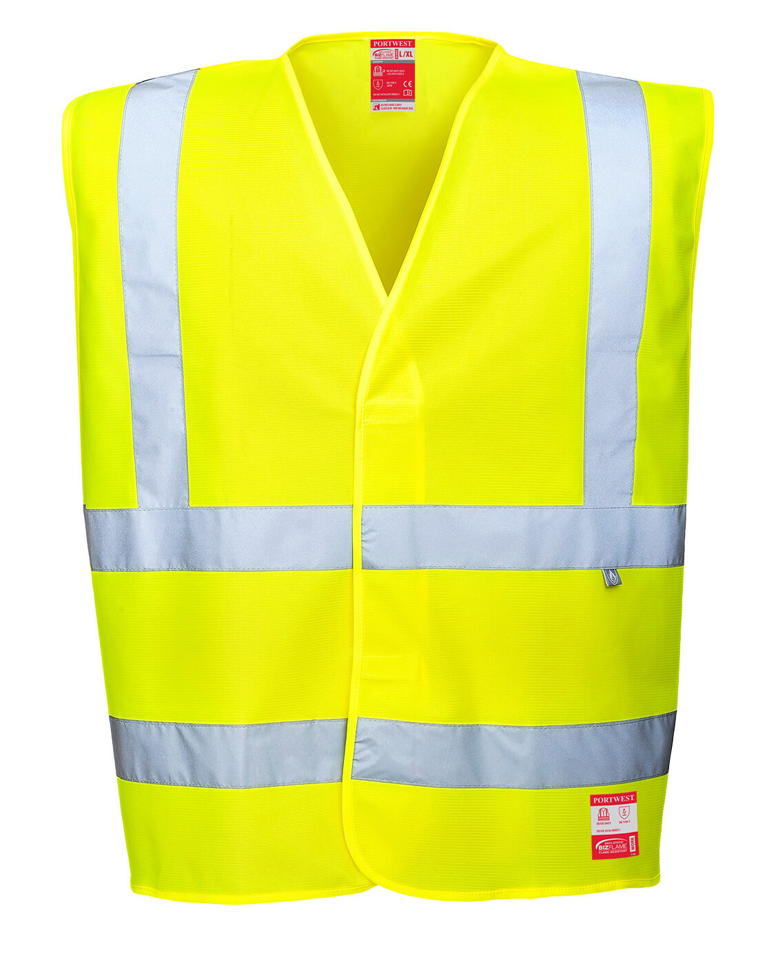Portwest Bizflame Hi-Vis FR Vest in Gelb – Vorderansicht