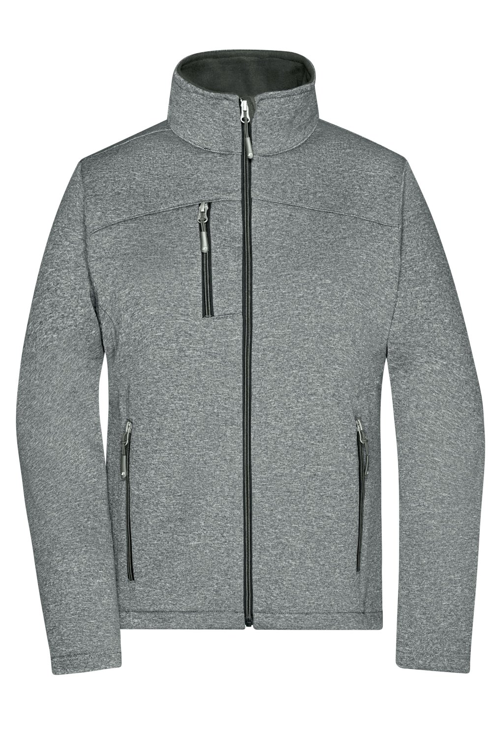 Daiber Ladies' Softshell Jacket in Dark-Melange/Black – Vorderansicht