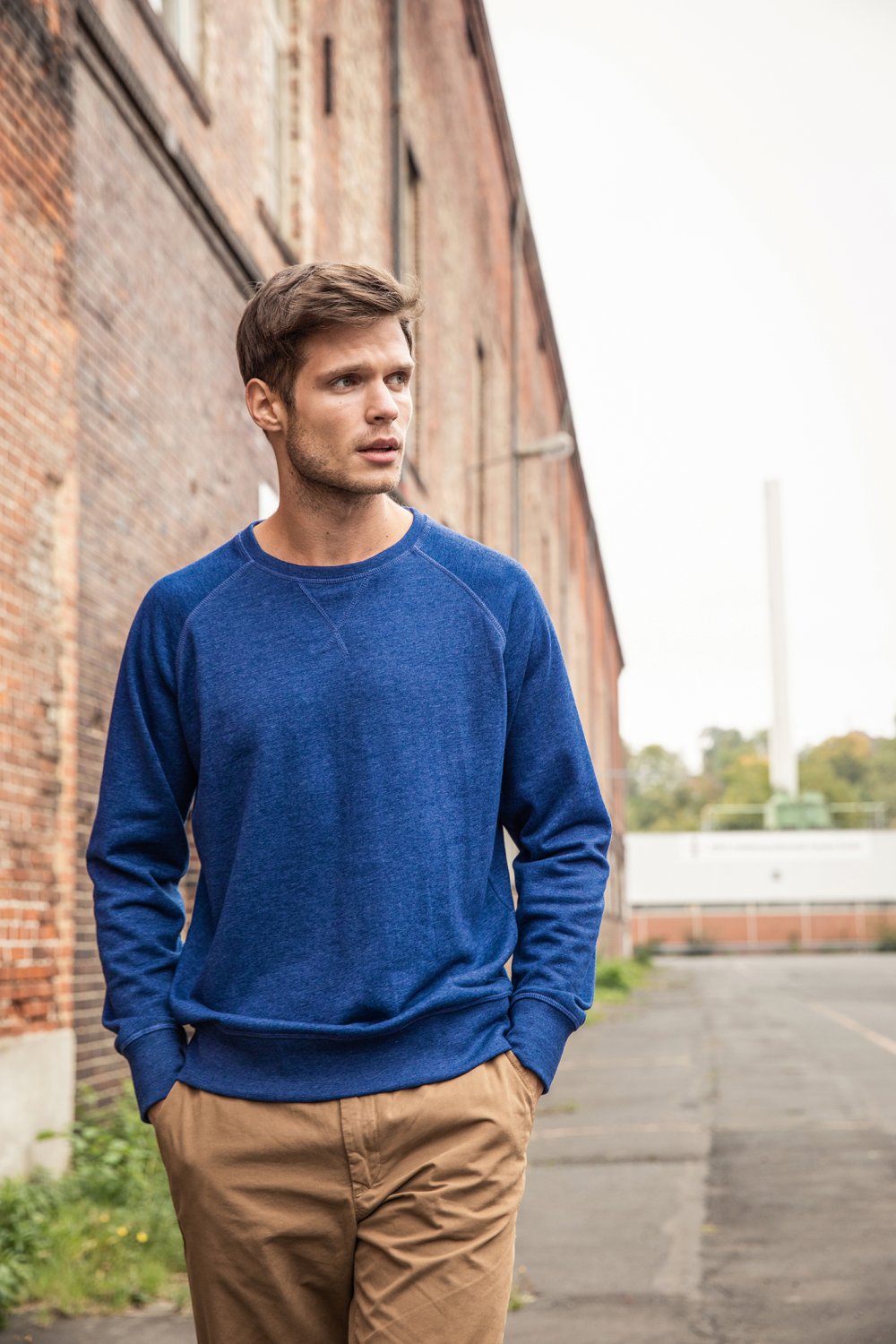 Daiber Men's Sweat OCS Blended & RCS in Orange – Modellansicht